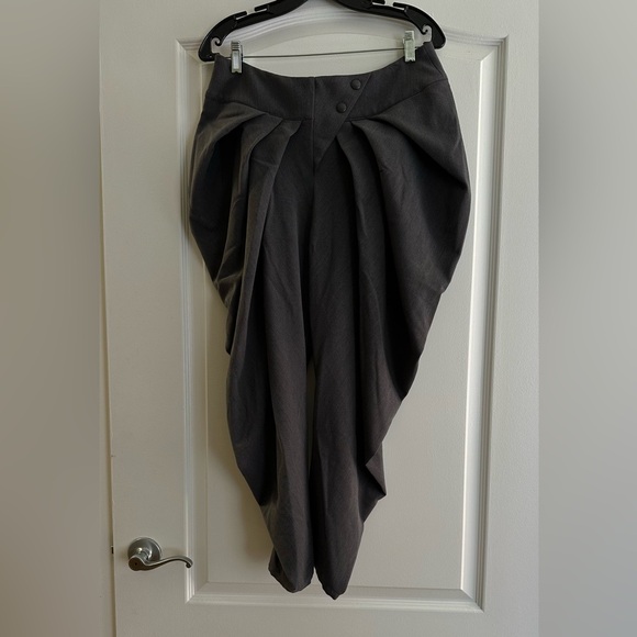 ‼️For Loewe lovers‼️Elegant Gray  Johanne Rubinstein Women's Draped Pants - Picture 5 of 8